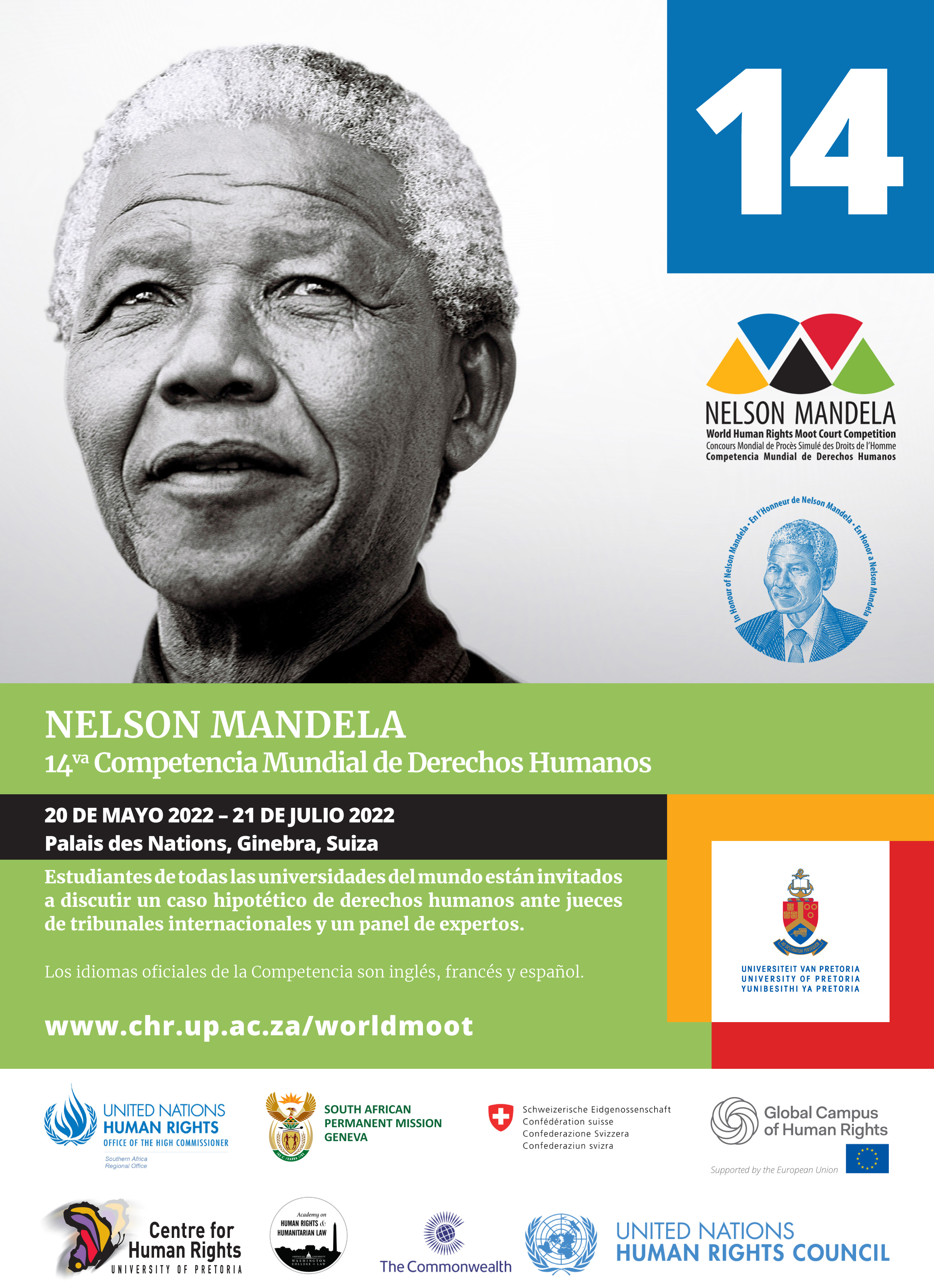 ES 14th Nelson Mandela World Human Rights Moot Court Competition Poster