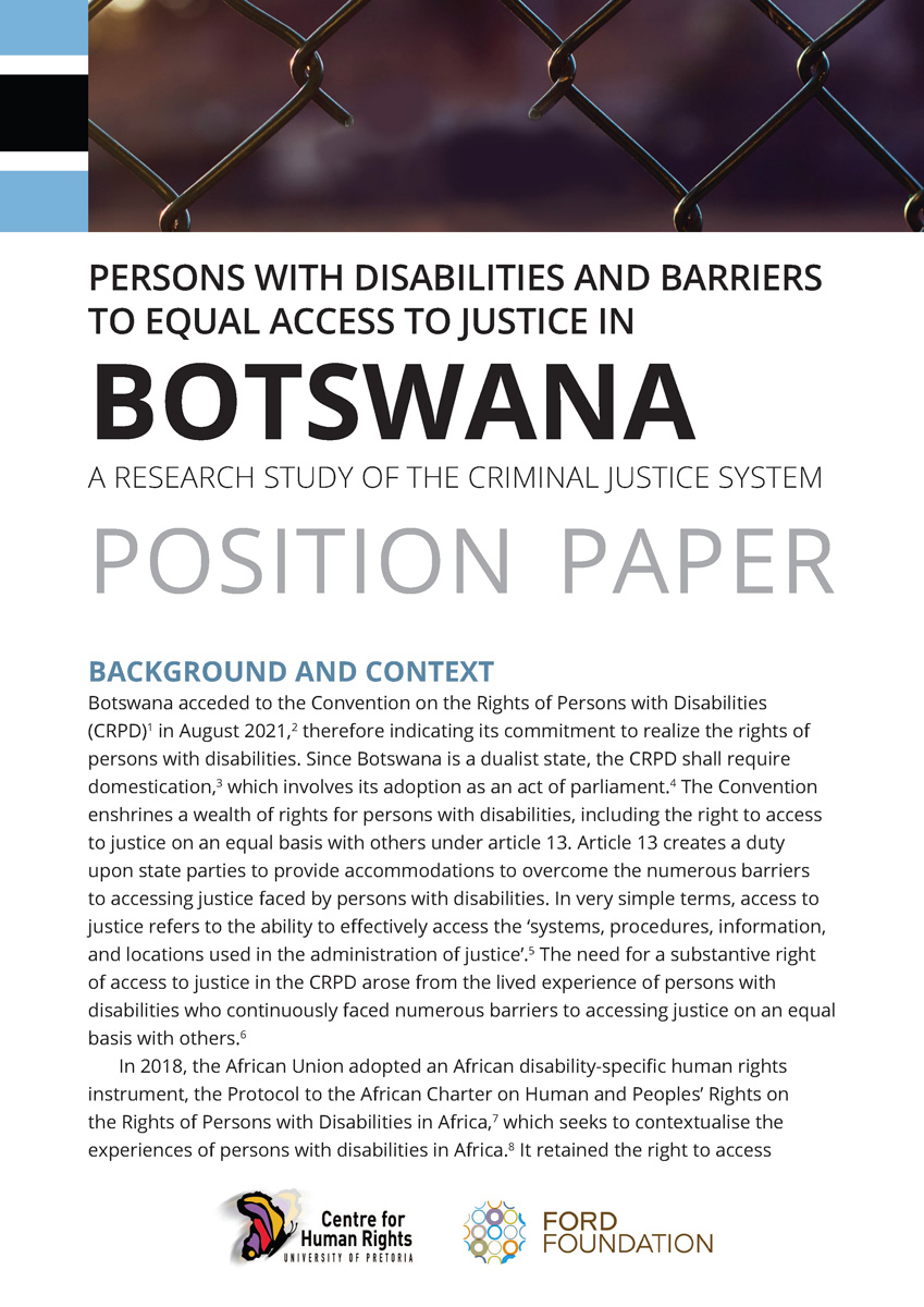 Access to Justice Botswana Position Paper