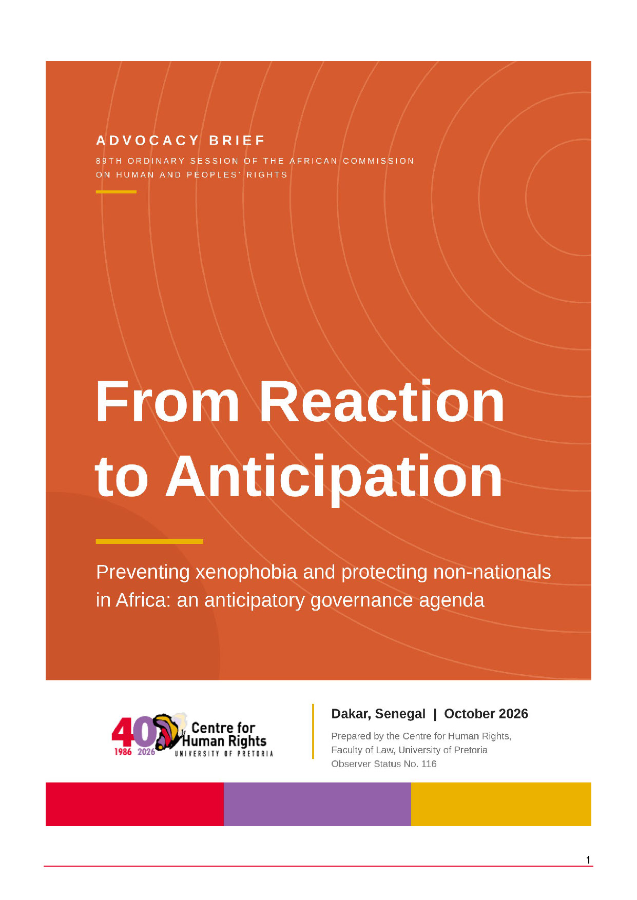 Advocacy Brief From Reaction to Anticipation 1